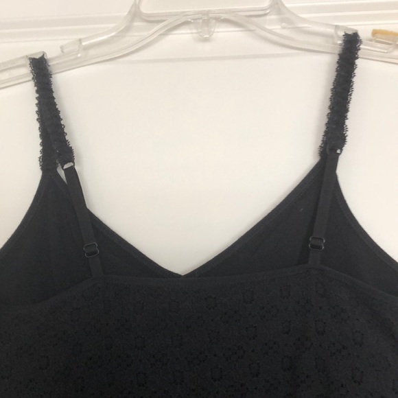 Black women’s cami, see-thru bottom, built-in bra - Picture 3 of 5